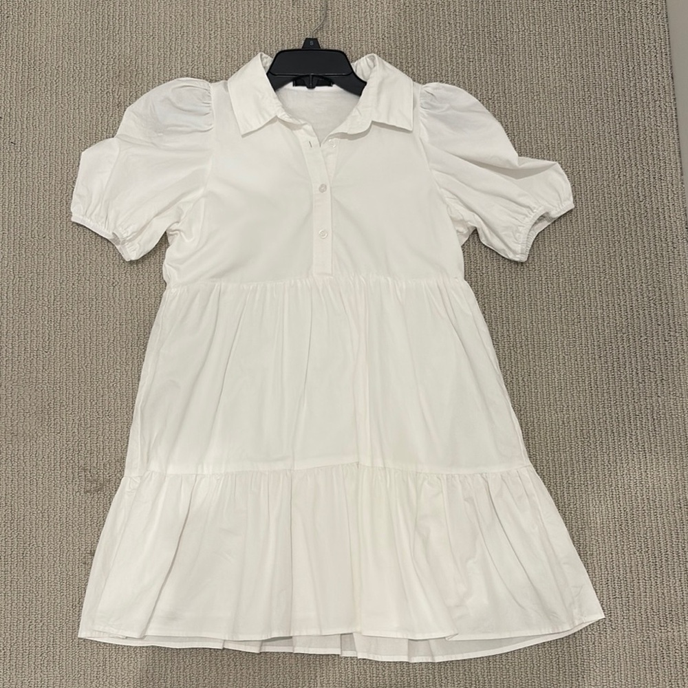 Eighteen Muse white puff sleeve mini dress